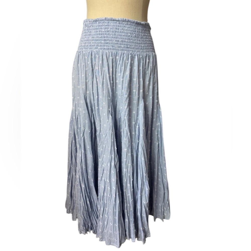 Philosophy Republic NWT blue and white smocked waist crinkle boho maxi skirt